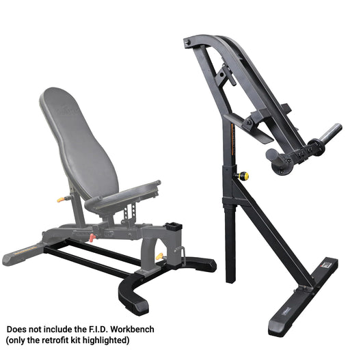 Workbench Leg Press Attachment WB-LPA shown next to Powertec Workbench but not connected