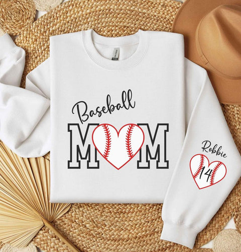 Baseball Mom Sweatshirt Customized w/ Child's Number