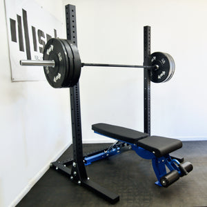 Home Gym Package: 72" Rack, Barbell, Bumper Plates, Bench