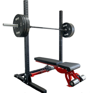 Home Gym Package: 72" Rack, Barbell, Bumper Plates, Bench