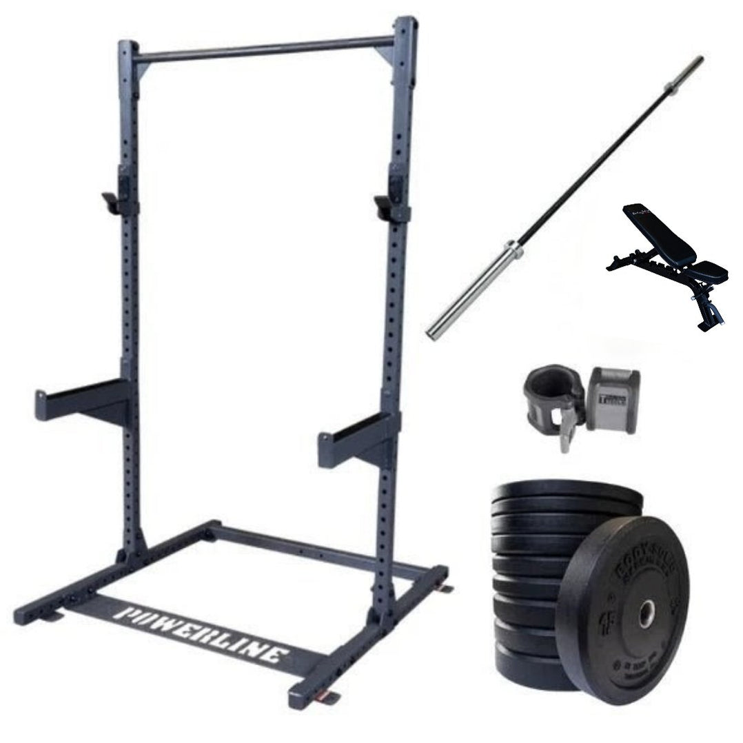 Squat Rack Package 92 w/ Rack Bar Plates — ISF Fitness Equipment