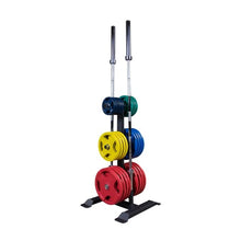 Load image into Gallery viewer, Weight Tree Olympic 2&quot; Bumper Plates Rubber or Iron Weights &amp; Barbell Storage