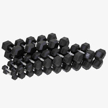 Load image into Gallery viewer, ISF Rubber Hex Dumbbells Best Dumbbells Black 5-100